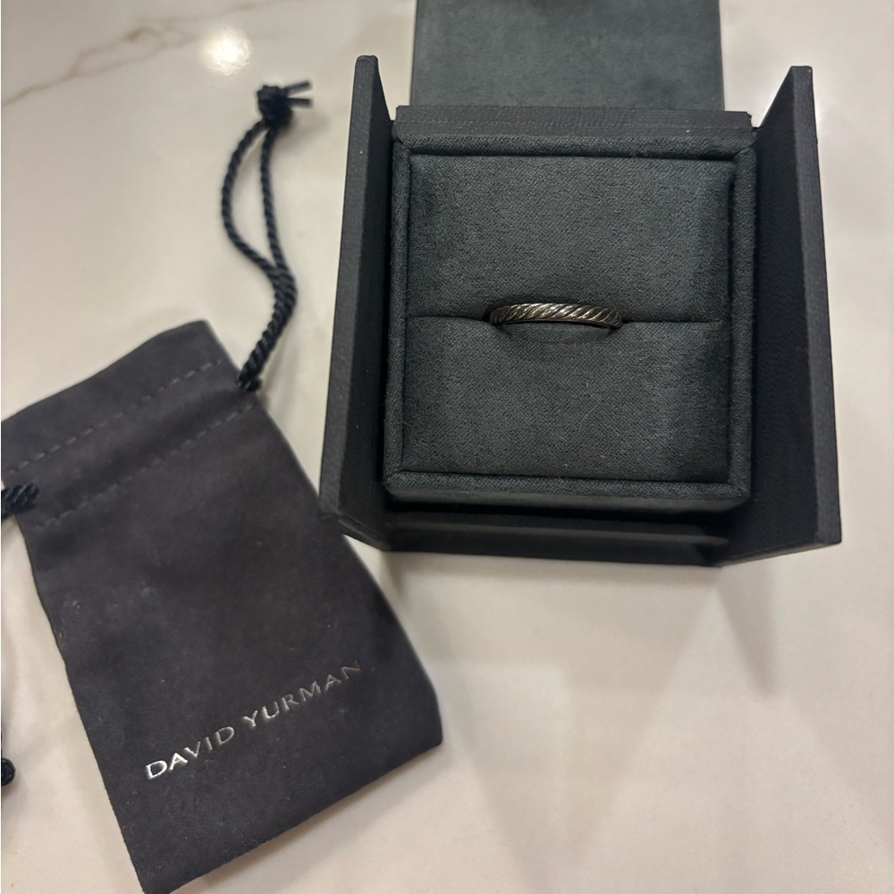 David Yurman Men's Black Rope Ring